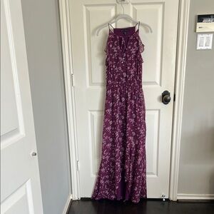 White House Black Market Purple Floral Maxi Dress